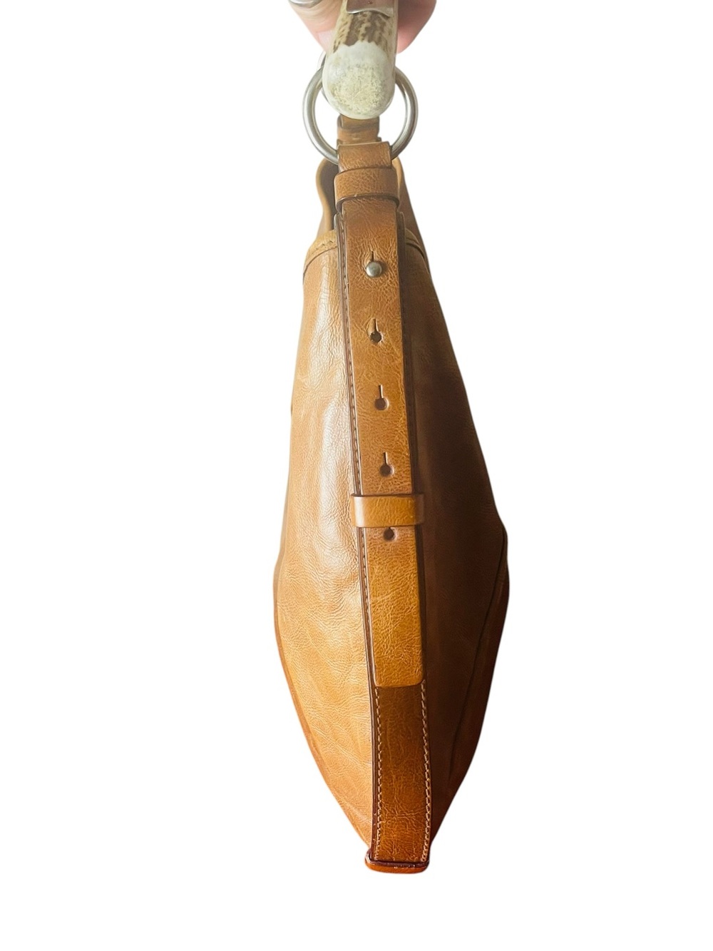 Yves Saint Laurent Tan Leather Hobo with Antler Handle - Picture 4 of 11